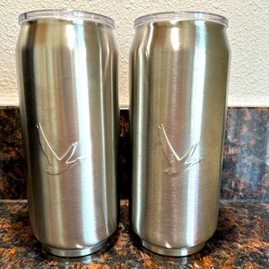 Grey Goose Vodka tumbler with lids set of two 2, insulated, branded cup glass